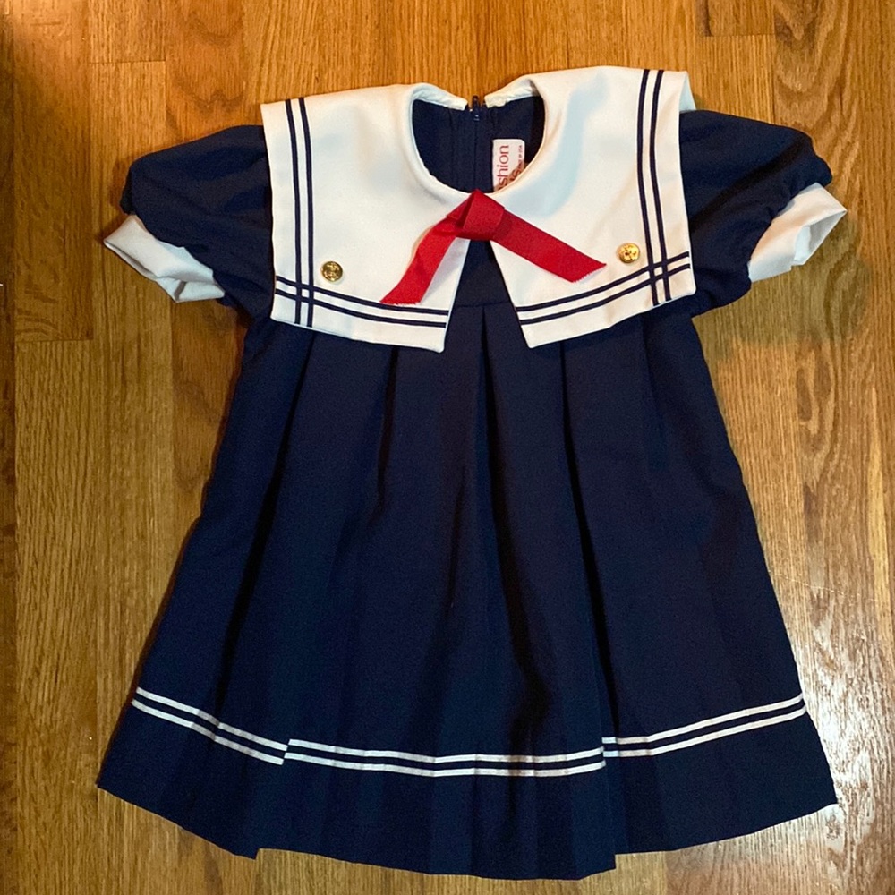 FASHION KIDS Girls Dress Size 6 Sailor Nautical Vintage